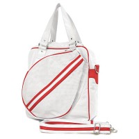 Sport bag w/ Tennis Racket Holder - White - BG-TE001WH